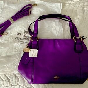 Coach Rich Purple Leather Shoulder Bag